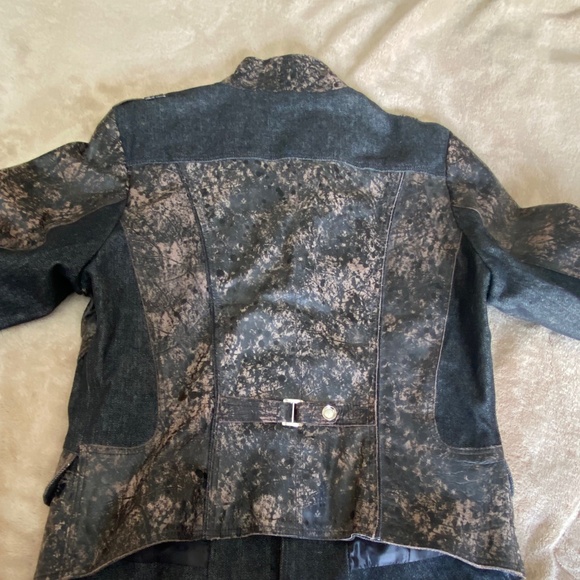NWOT H&D Brown Leather & Denim Jacket, Size M - Picture 4 of 12